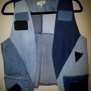 Vintage Styled Jean Patch Vest